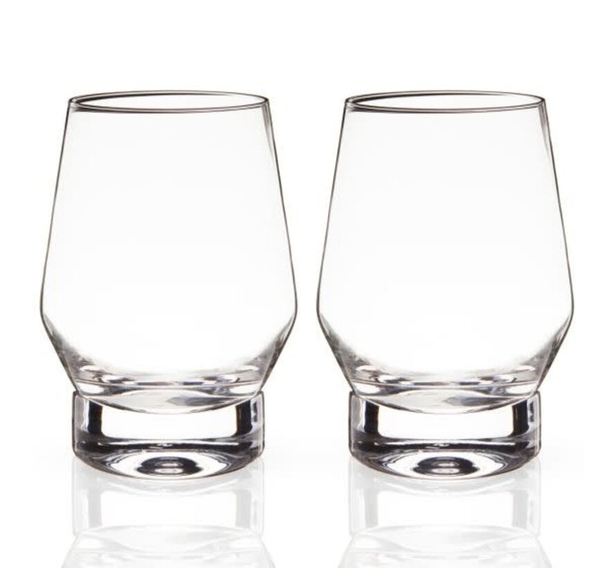 Wiskey Glasses, Crystal W/Heavy Footed Base, Set of 2