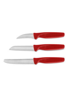 Wusthof 3 Pc. Paring Knife Set, Red