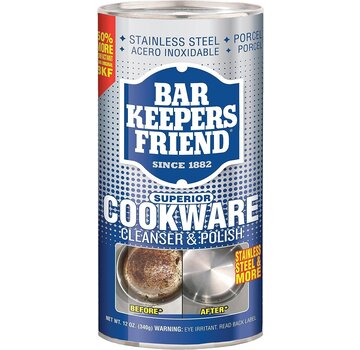 Bar Keeper's Friend Cookware Cleansing & Polishing Powder, 12 Oz.