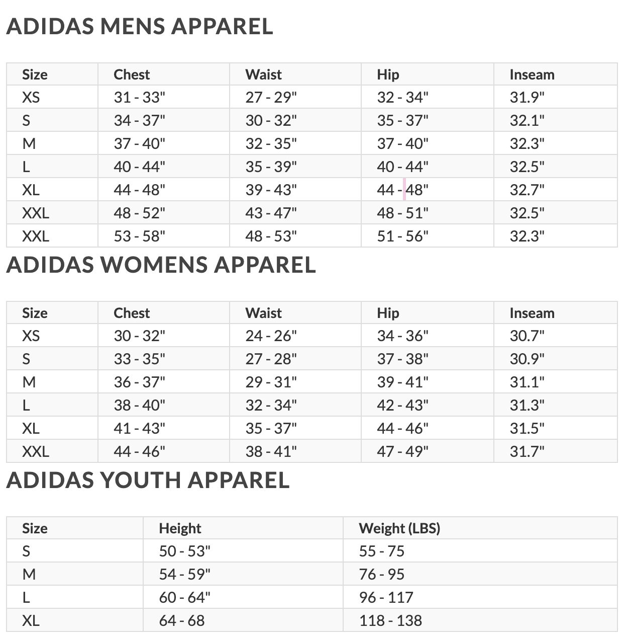 women size chart adidas - OFF-52% >Free Delivery