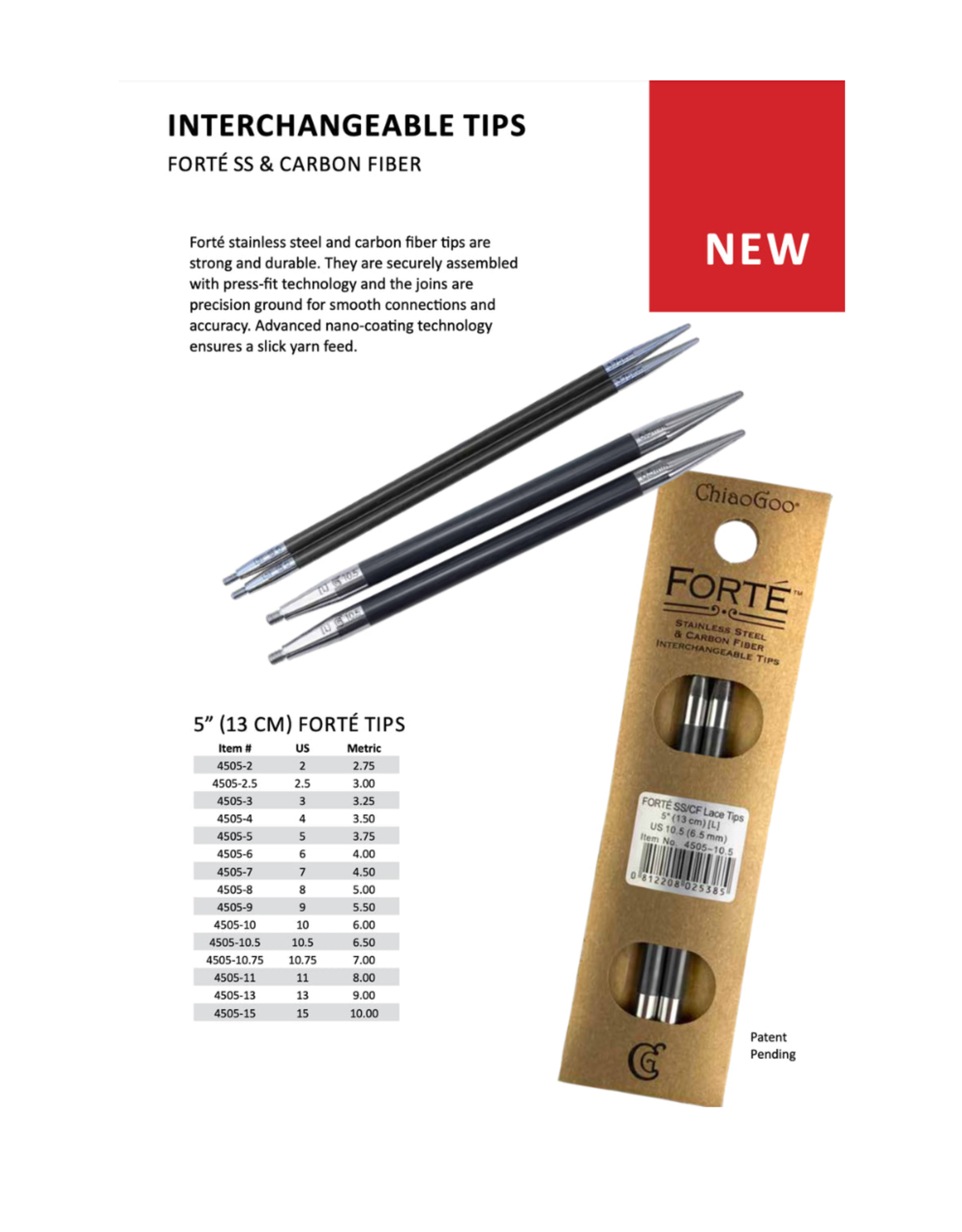 Chiaogoo Chiaogoo Forte Interchangeable 5" Tips