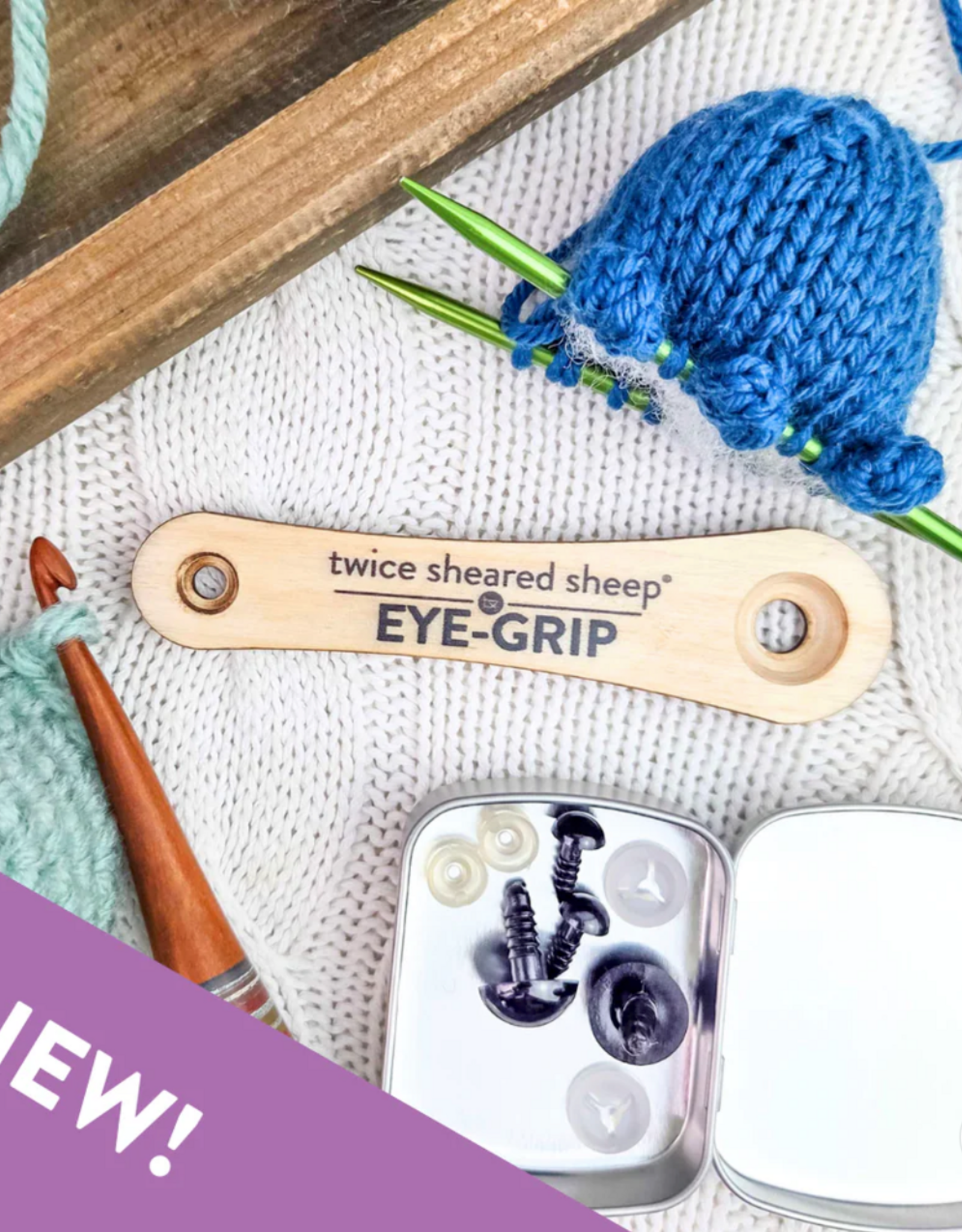 Twice Sheered Sheep Eye Grip