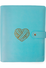 Twice Sheered Sheep Teal Heart Project Journal Planner for Knitters and Crocheters