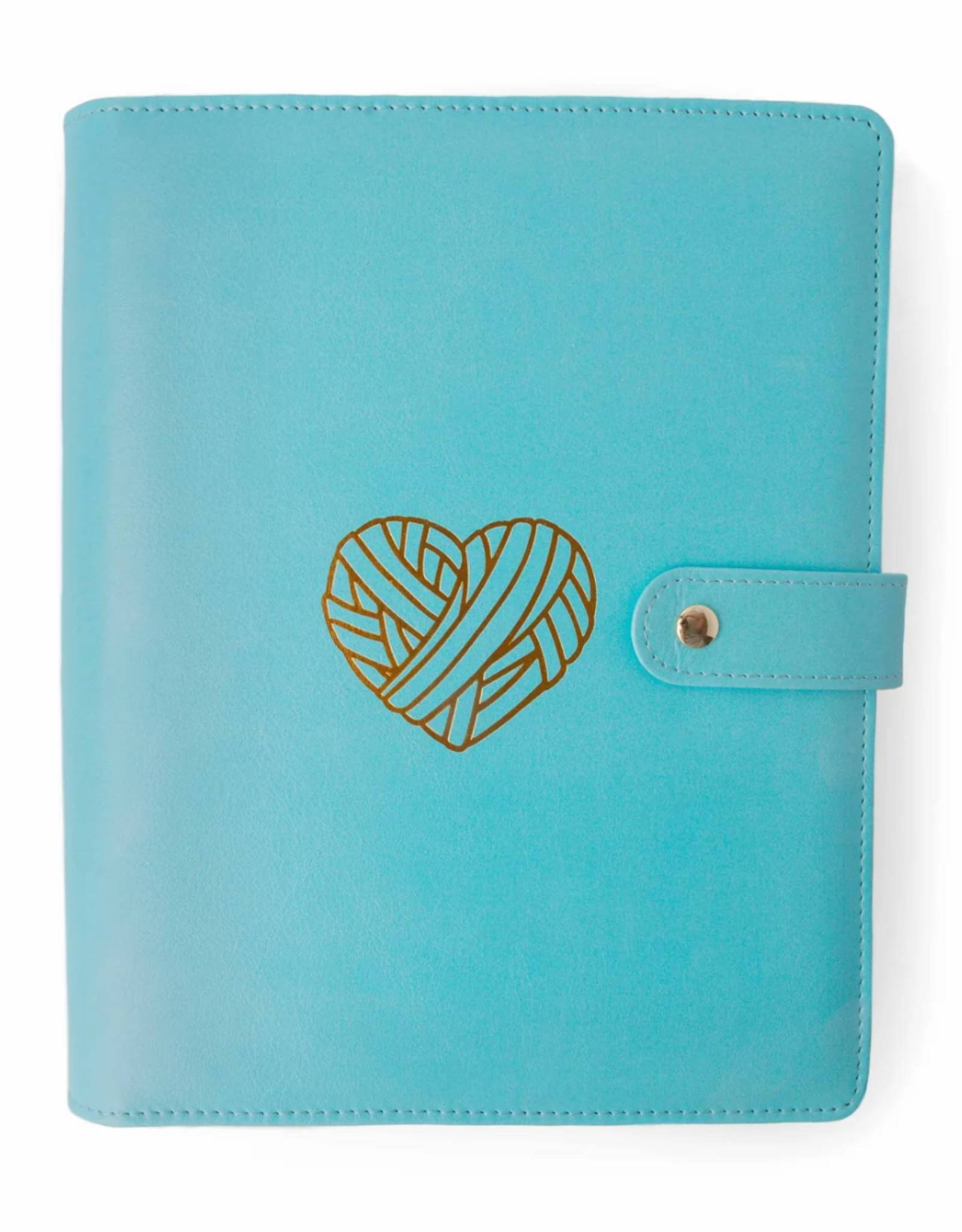 Twice Sheered Sheep Teal Heart Project Journal Planner for Knitters and Crocheters