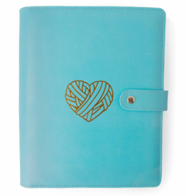 Twice Sheered Sheep Teal Heart Project Journal Planner for Knitters and Crocheters