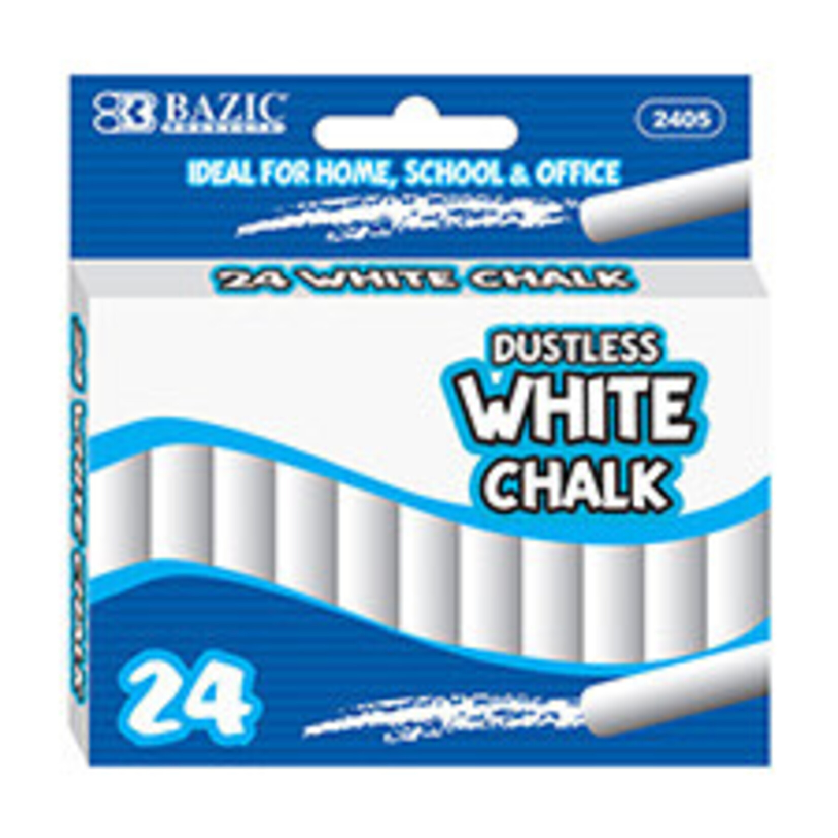 BAZIC BAZIC Dustless White Chalk (24/Box) [2405]