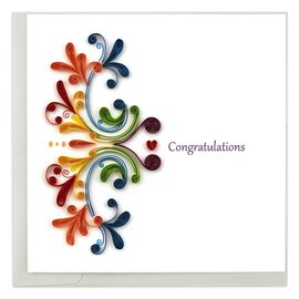 QUILLING CARDS, INC QUILLING CARD RAINBOW SWIRL CONGRATS