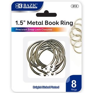 BAZIC BAZIC 1.5 Metal Book Rings (8/Pack)