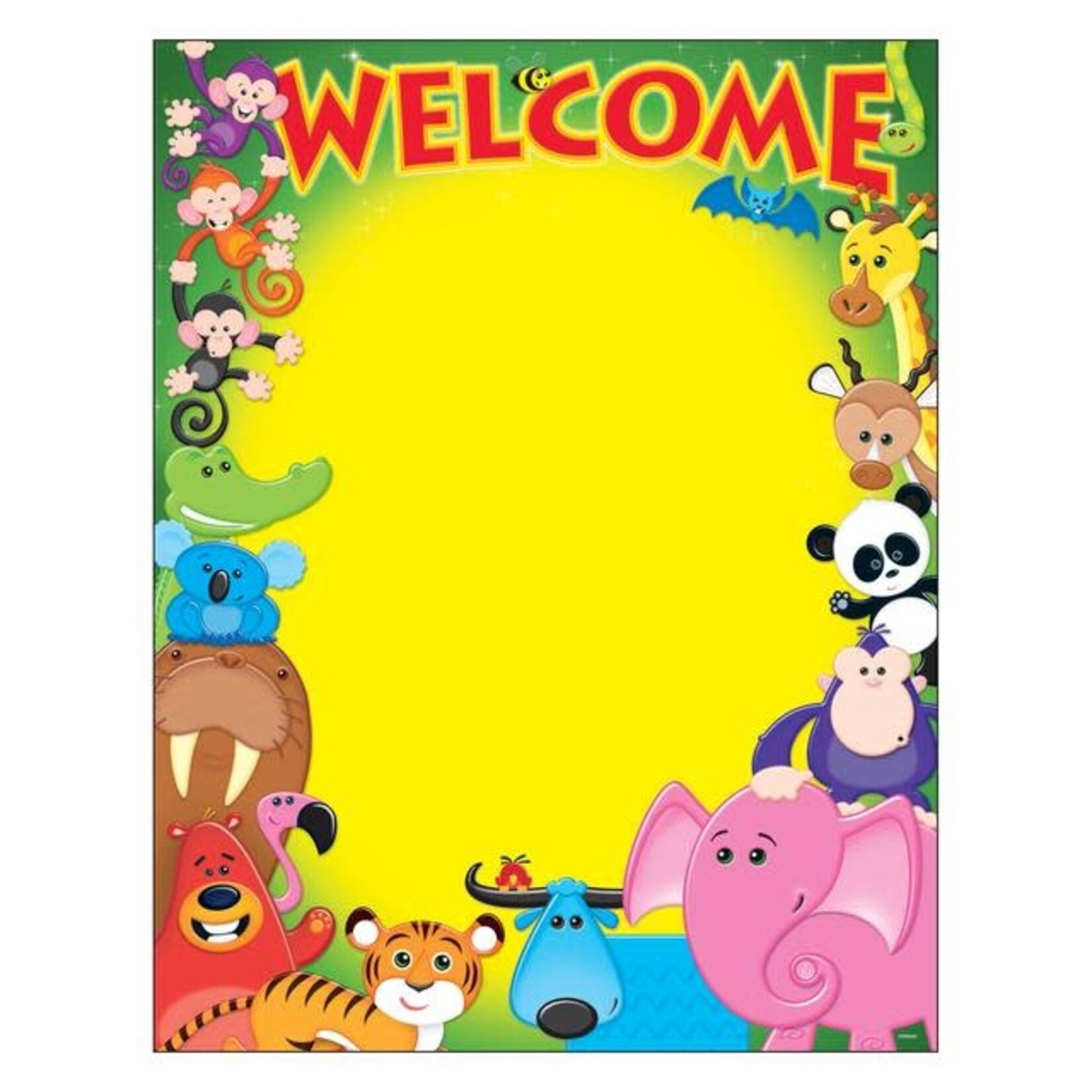 Trend Enterprises Welcome Awesome Animals Learning Chart 17x22 [T38335]
