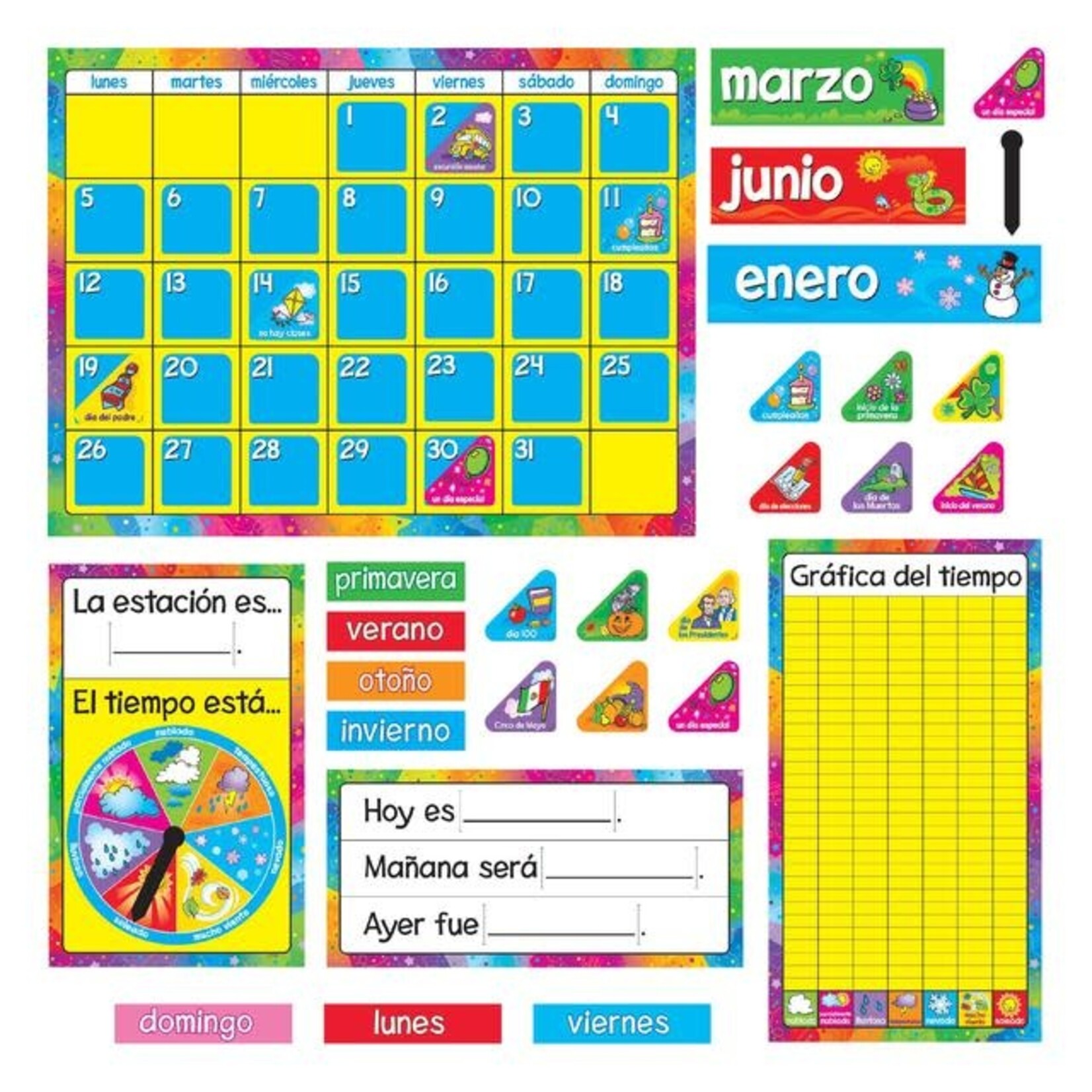 Trend Enterprises Calendario Anual (Spanish) Bulletin Board Set [T8097]