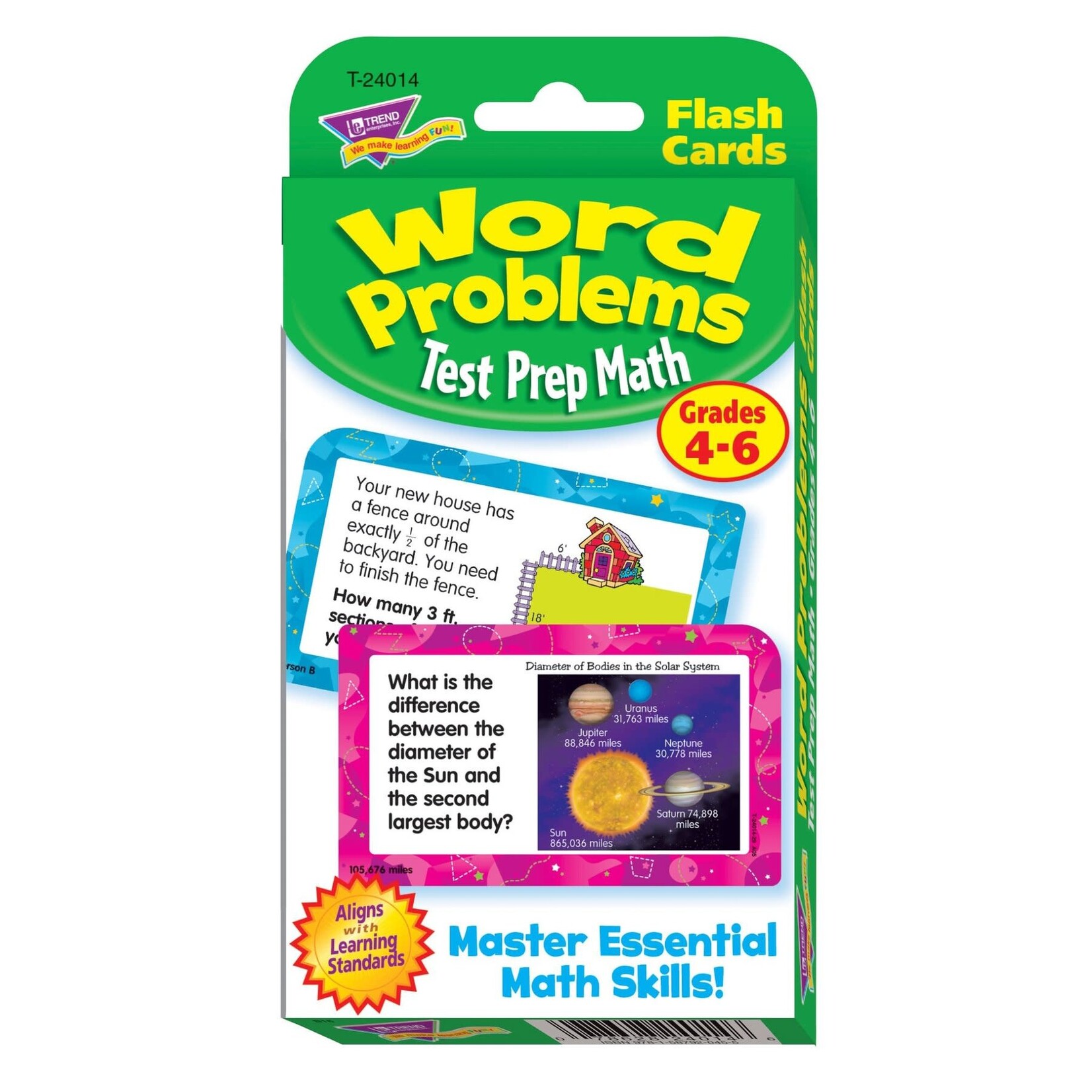 Trend Enterprises Word Problems Test Prep Math, Grades 4-6 Challenge Cards [T24014]