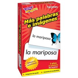 Trend Enterprises Más palabras e imágenes (Spanish) Skill Drill Flash Cards