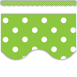Teacher Created Resources Lime Polka Dots Scalloped Border