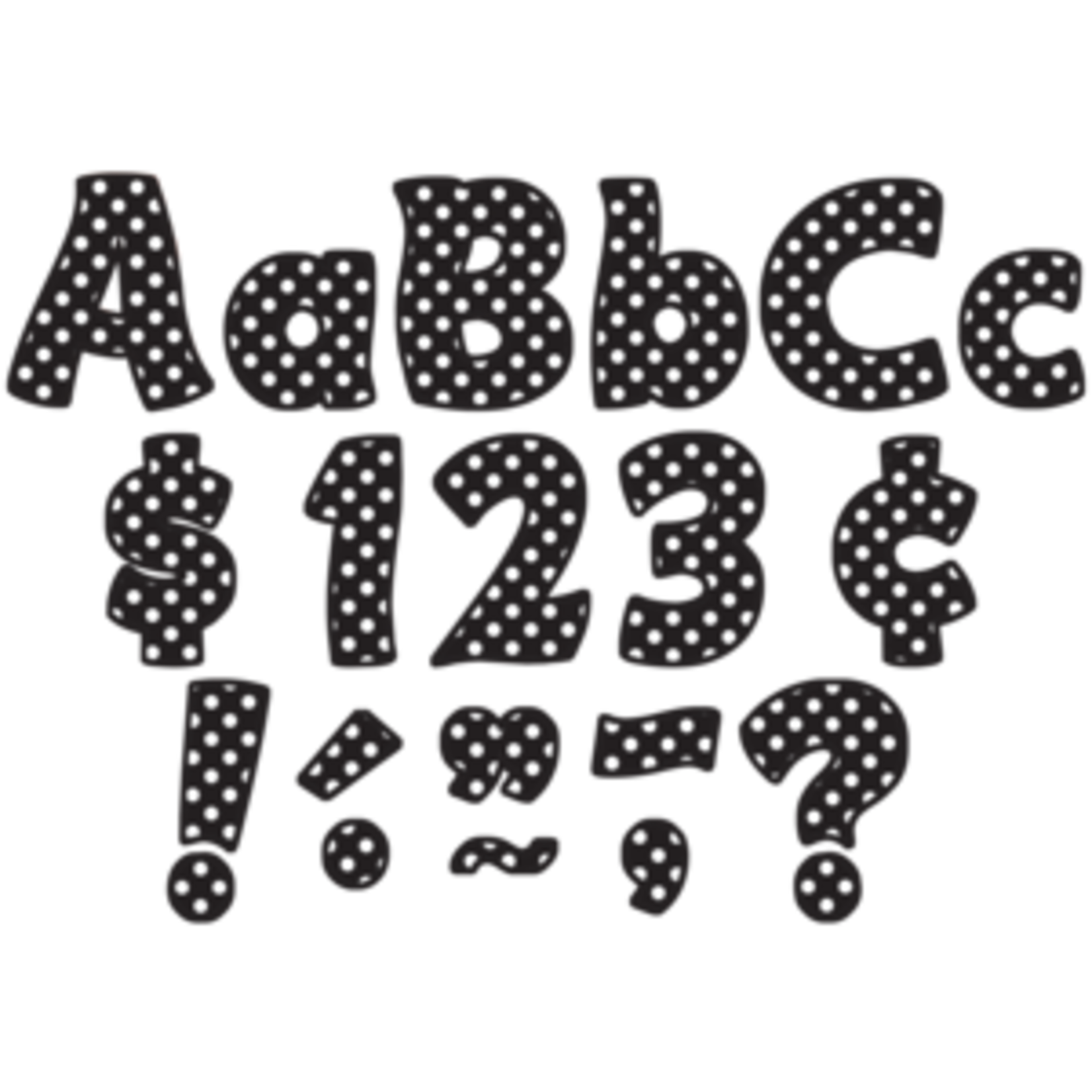 Teacher Created Resources Black Polka Dots Funtastic 4" Letters Combo Pack [TCR5346]