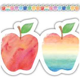 Teacher Created Resources Watercolor Apples Die-Cut Border Trim