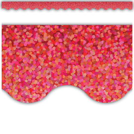 Teacher Created Resources Red Sparkle Scalloped Border Trim