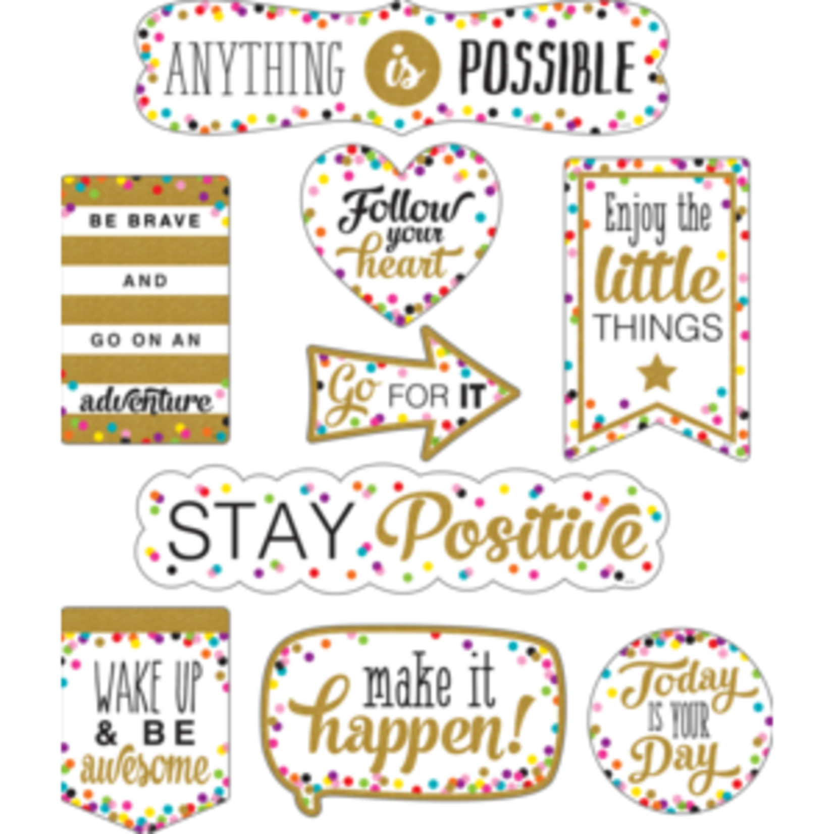 Teacher Created Resources CLINGY THINGIES CONFETTI POSITIVE SAYING [TCR77326]