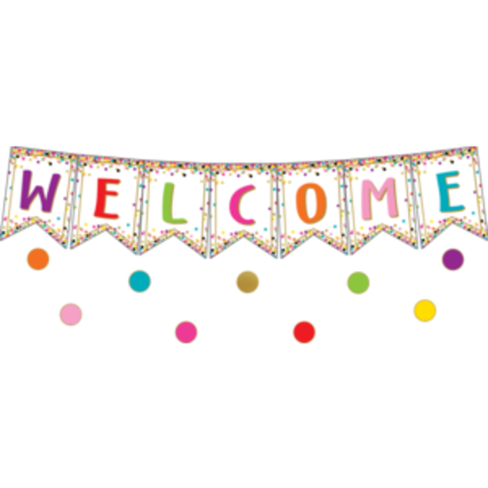 Teacher Created Resources Confetti Pennants Welcome Bulletin Board Display [TCR3608]