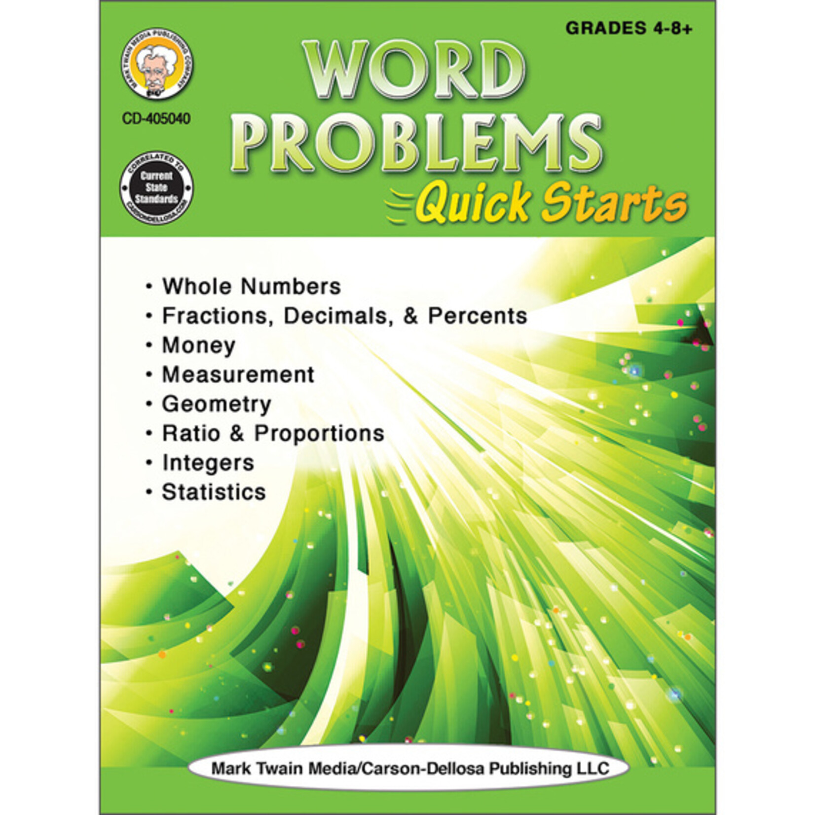 Carson-Dellosa Publishing Group Word Problems Quick Starts Workbook Grades 4-8 [CD405040]