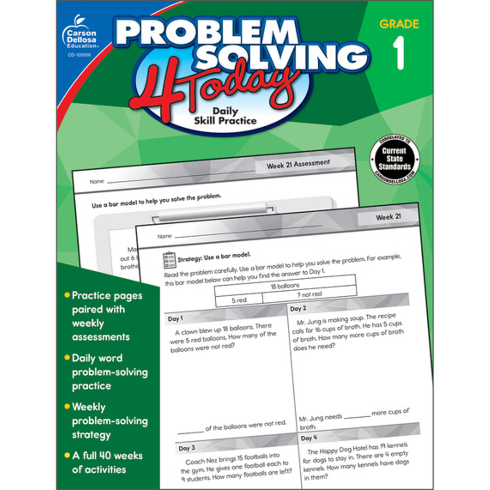 Carson-Dellosa Publishing Group Problem Solving 4 Today Grade 1 [CD105009]