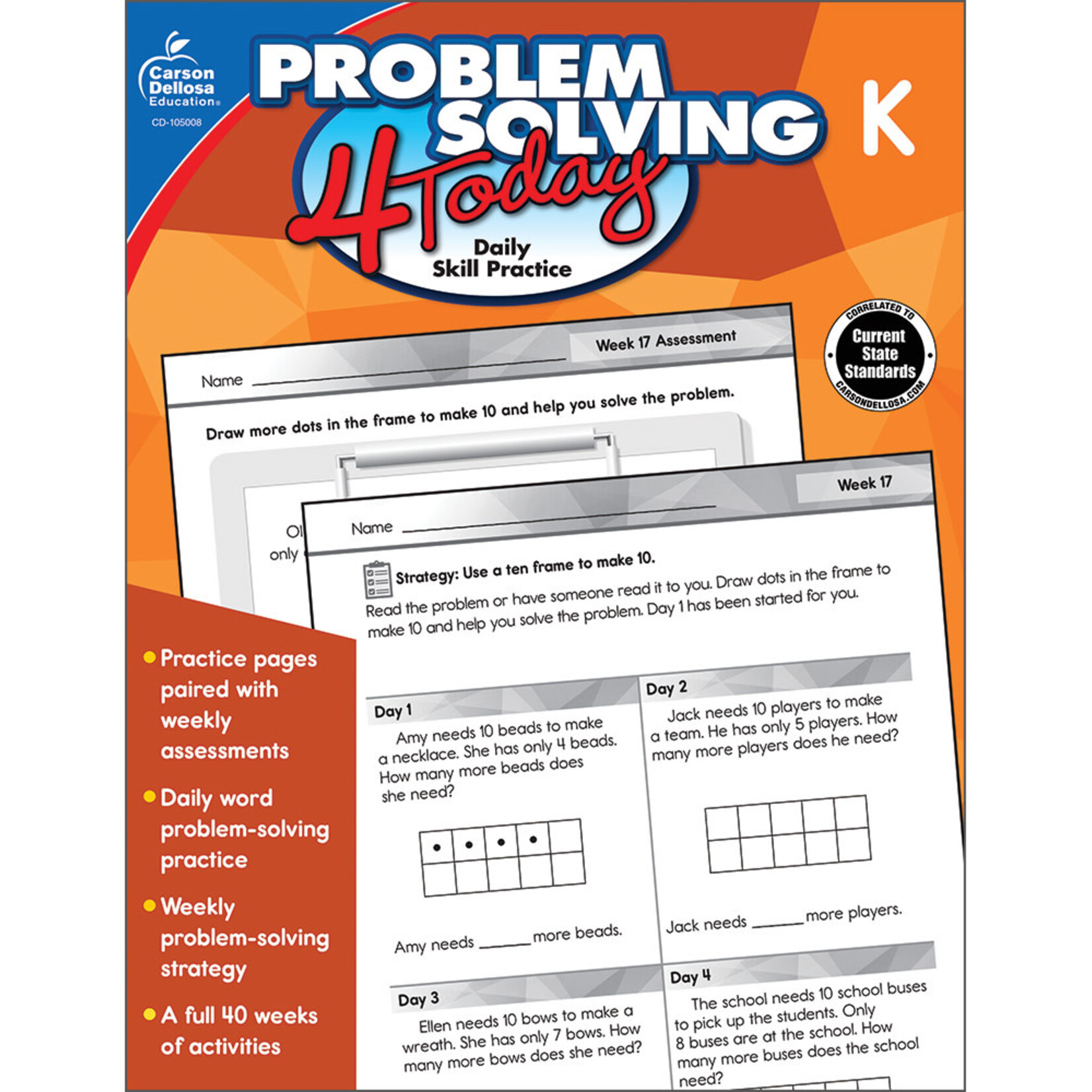 Carson-Dellosa Publishing Group Problem Solving 4 Today Grade K [CD105008]