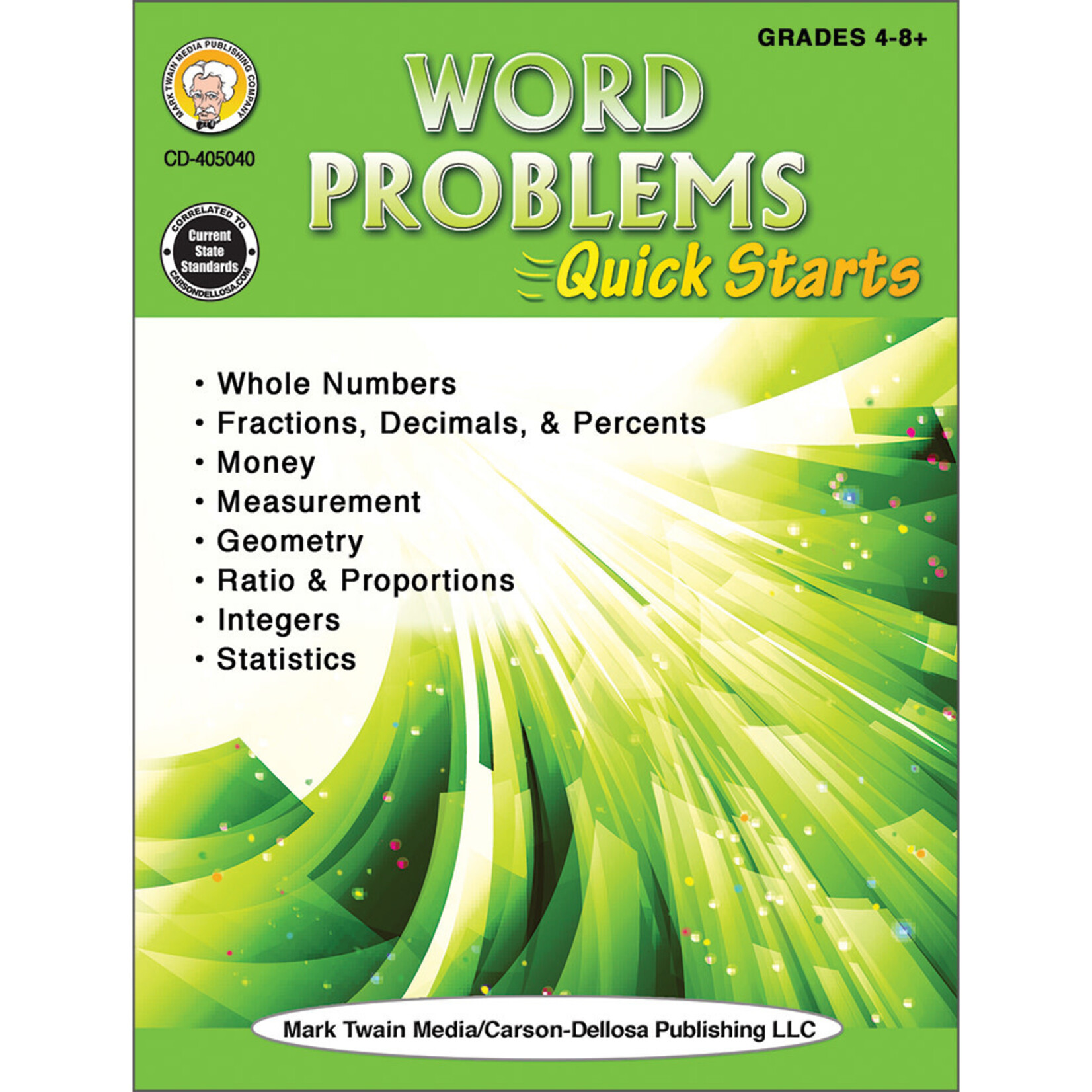 Carson-Dellosa Publishing Group Word Problems Quick Starts Workbook Grades 4-8 [CD405040]