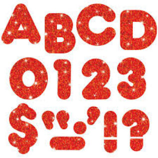 Trend Enterprises Red Sparkle 2-Inch Casual Uppercase Ready Letters (D)