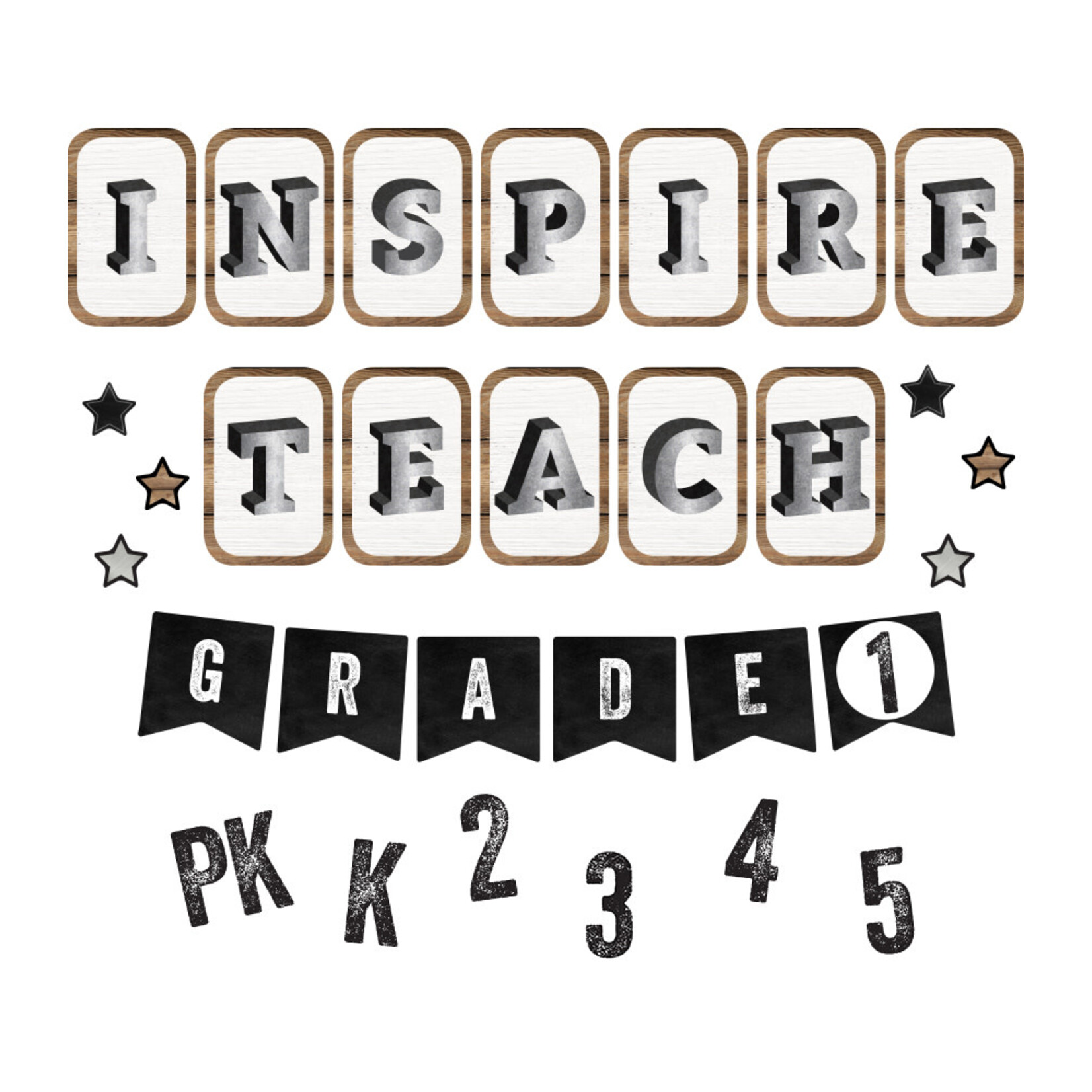 Carson-Dellosa Publishing Group Bulletin Board Set-Industrial Chic-Inspirational Sayings-Mini Bulletin Board (35 Pieces) [CD110400]