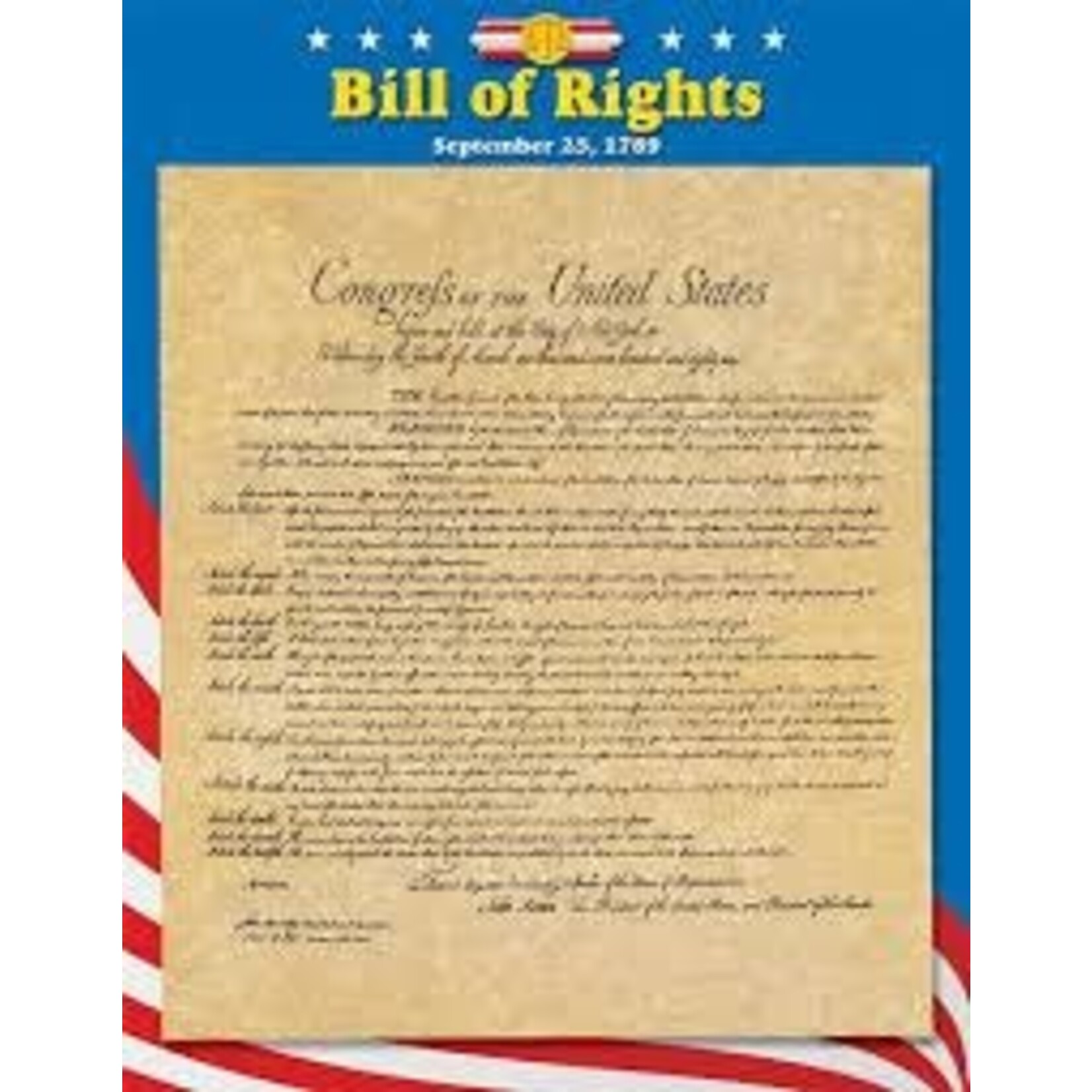 Trend Enterprises BILL OF RIGHTS Learning Chart 17x22 [T38276]
