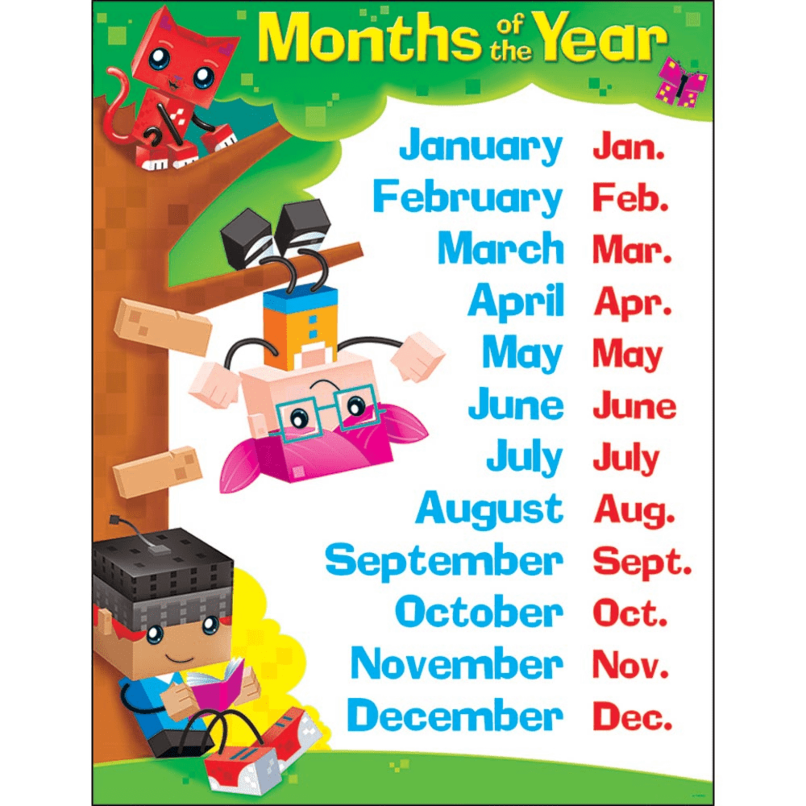 Trend Enterprises Months of the Year Block Stars Learning Chart 17x22 (T38376)