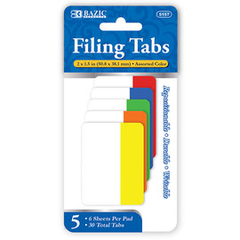 BAZIC BAZIC 6 Ct. 2 x 1.5 Filing Tabs (5/Pack)