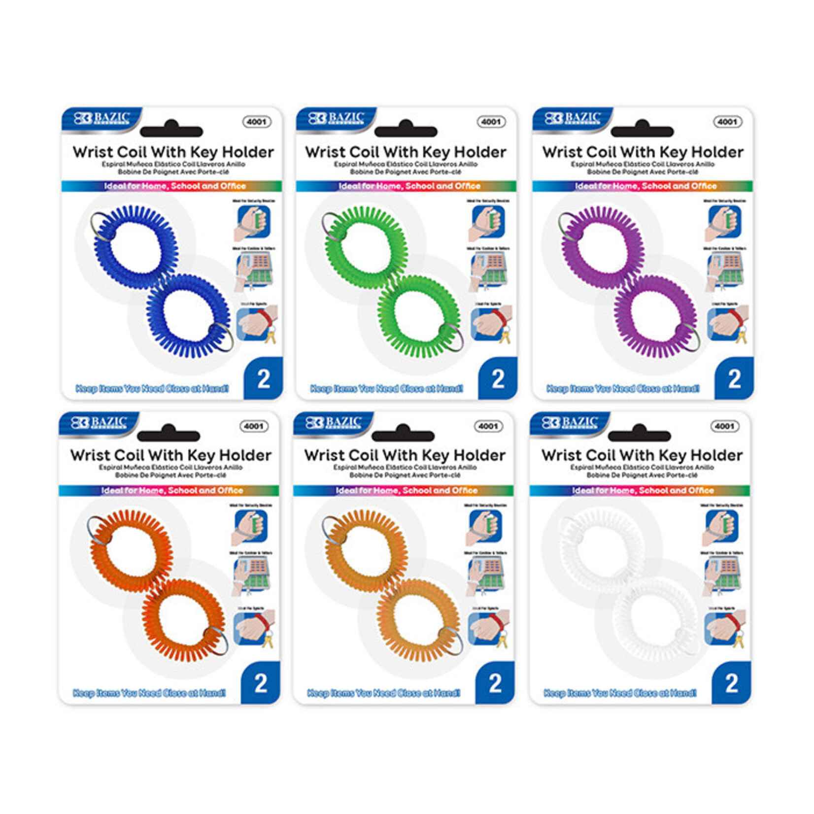 BAZIC BAZIC Wrist Coil w/ Key Holder (2/Pack) [4001]