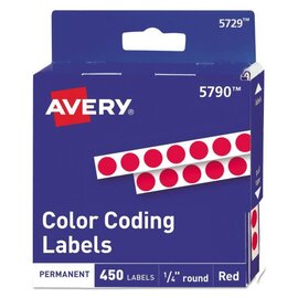AVERY LABEL PERM 1/4'' DIA RED