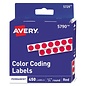 AVERY LABEL PERM 1/4'' DIA RED