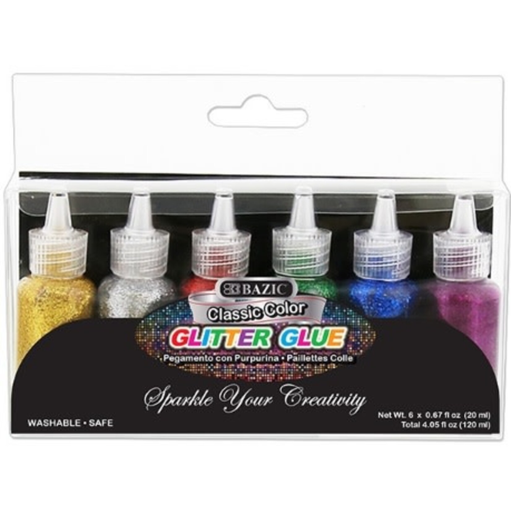 BAZIC BAZIC 0.67 FL OZ (20 mL) 6 Classic Color Glitter Glue [3467]
