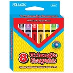 BAZIC BAZIC 8 Color Premium Jumbo Triangle Crayons [2501]