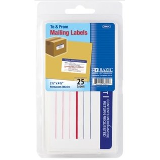 BAZIC BAZIC Mailing Label (25/Pack)