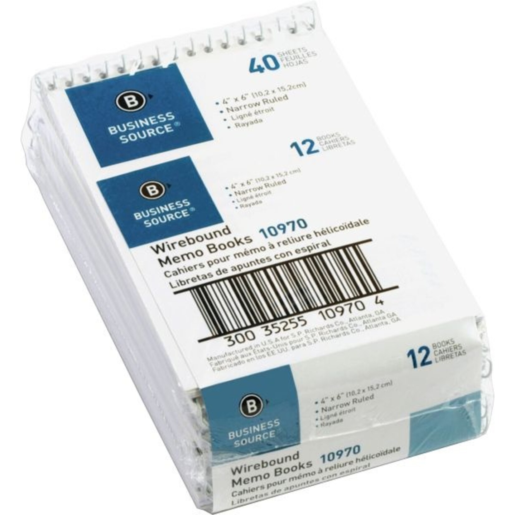 Business Source Business Source Wirebound Memo Books 12 Pack [BSN10970]