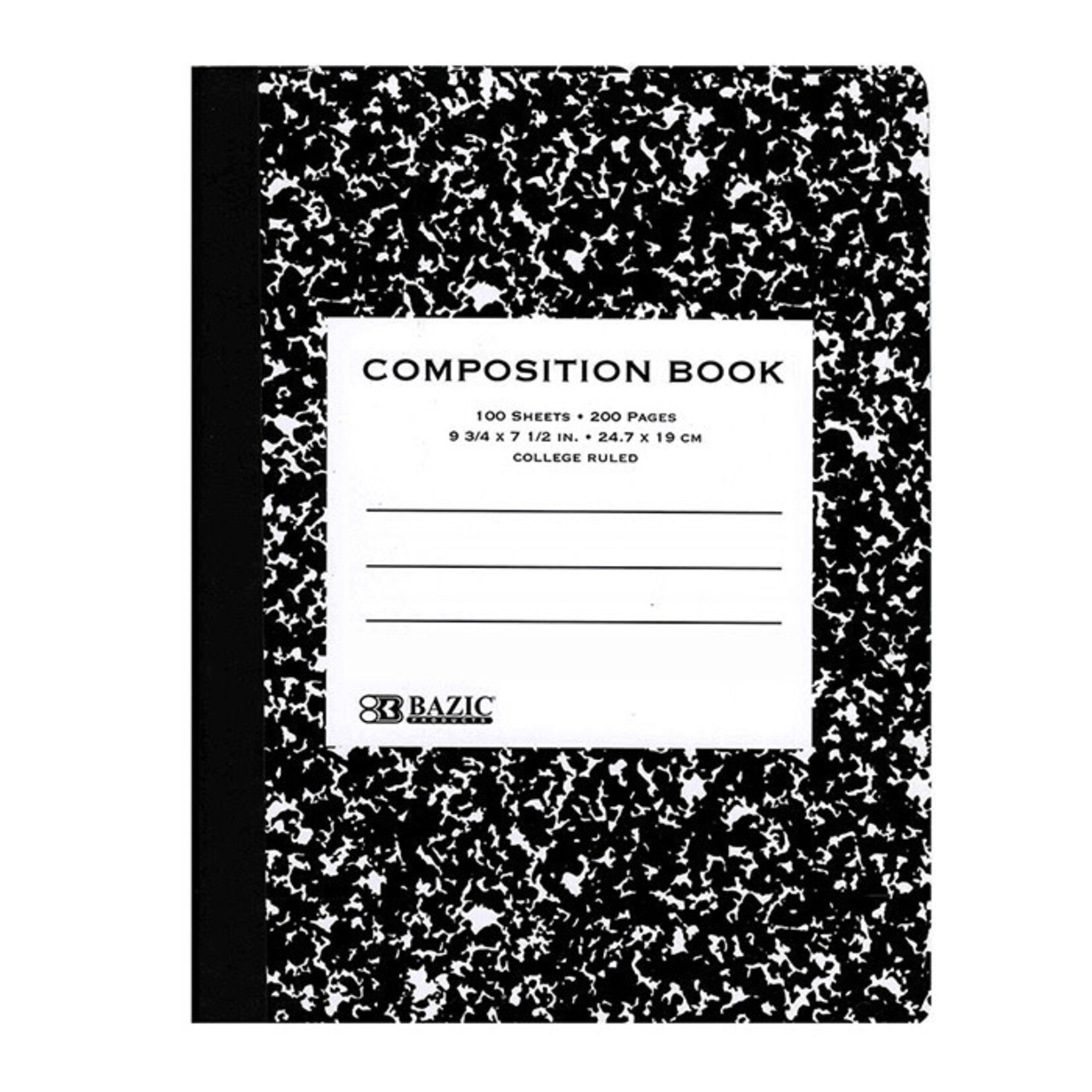 BAZIC BAZIC C/R 100 Ct. Black Marble Composition Book [5050]