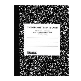 BAZIC BAZIC C/R 100 Ct. Black Marble Composition Book