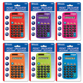 BAZIC BAZIC 8-Digit Dual Power Pocket Size Calculator