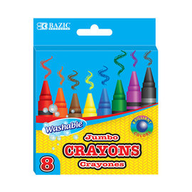 BAZIC BAZIC 8 Color Washable Premium Jumbo Crayons