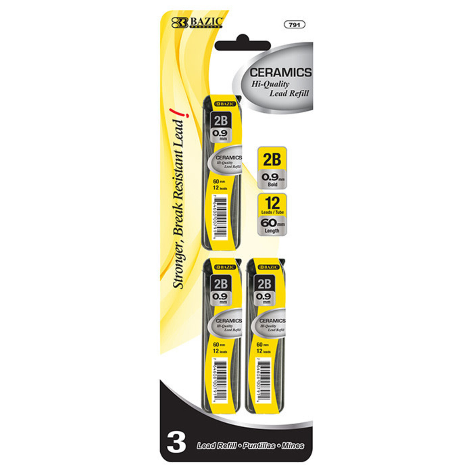 BAZIC BAZIC 12 ct. 0.9 mm Ceramics High-Quality Mechanical Pencil Leads (3/Pack) [791]