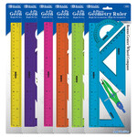 BAZIC BAZIC 4-Piece Geometry Ruler Combination Sets w/ Center Wheel Compass [333a]