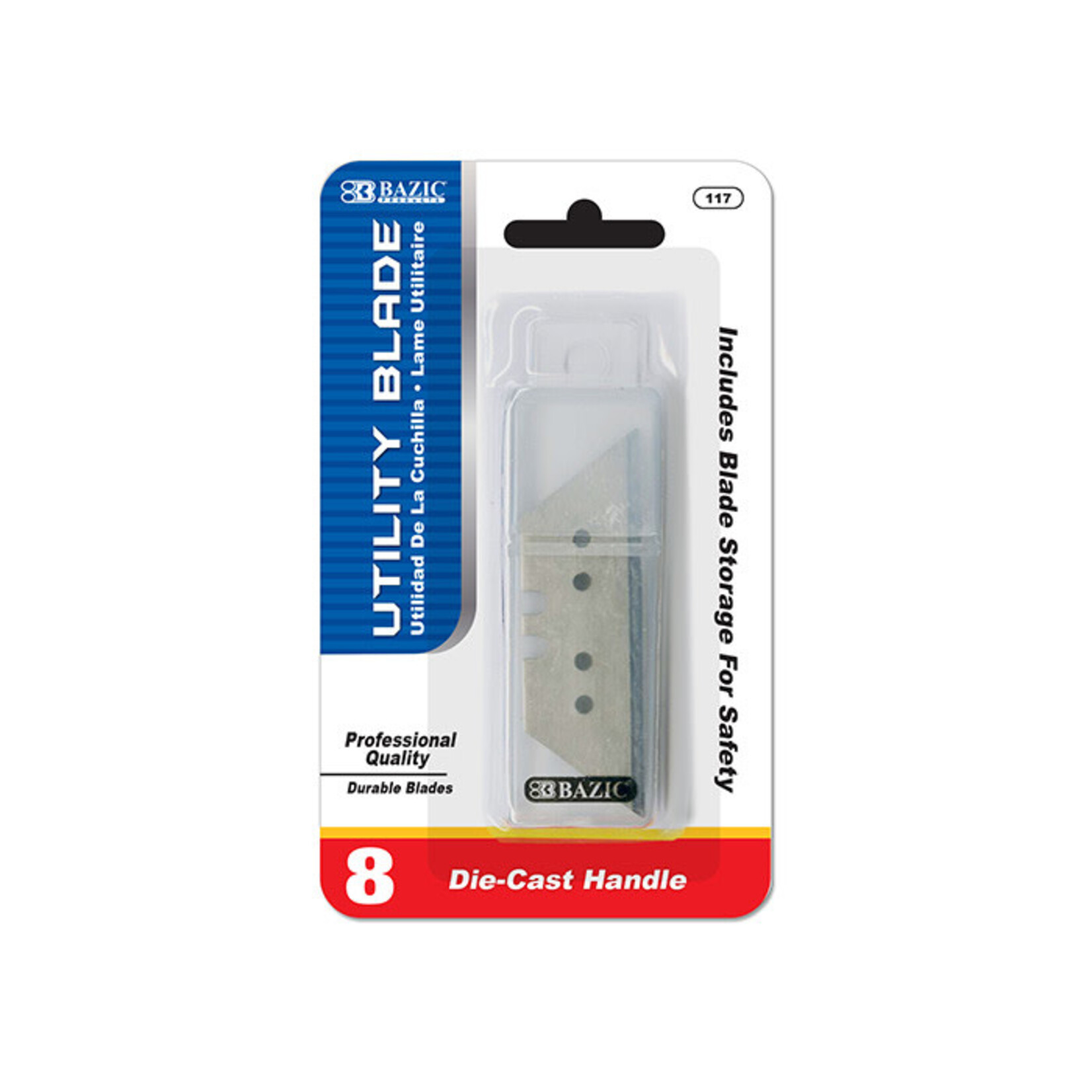 BAZIC BAZIC Utility Knife Replacement Blade with tube (8/Pack) [117A]