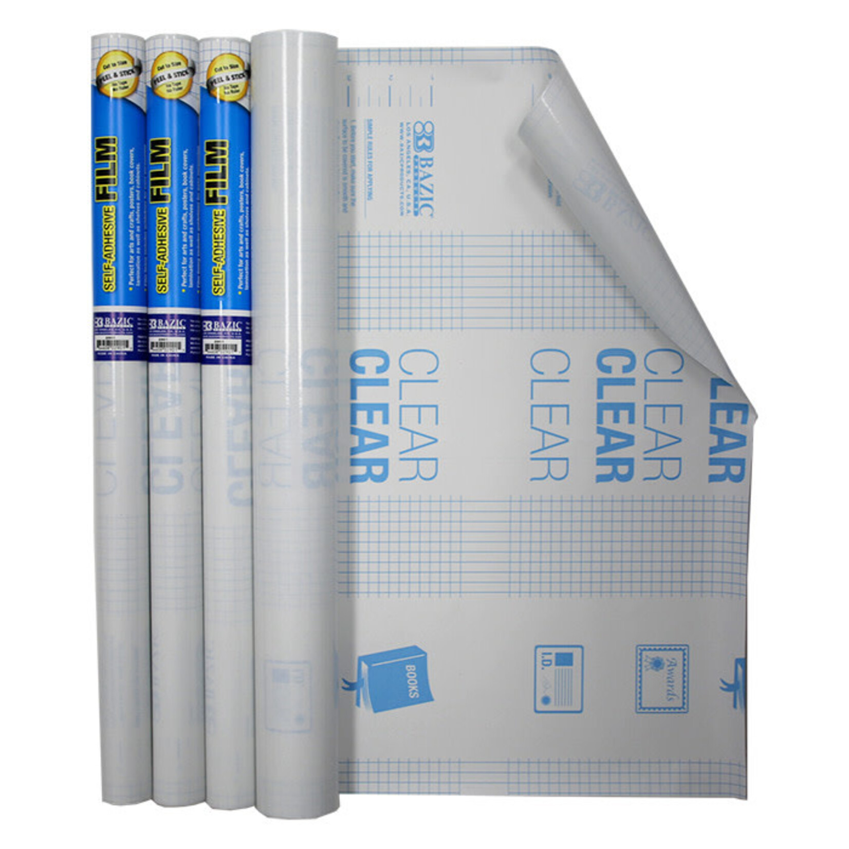 BAZIC BAZIC 17.5" X 5' Clear Self Adhesive Book Cover [2901]