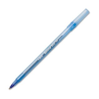 BIC Round Stic Ballpoint Pen, 1mm, Blue Ink