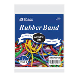 BAZIC BAZIC 2 Oz./ 56.70 g Assorted Sizes and Colors Rubber Bands
