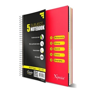 iSCHOLAR iSCHOLAR XPRESSION 5 Subject Poly-Cover Spiral Notebook -  Wide Ruled 200 Sheet