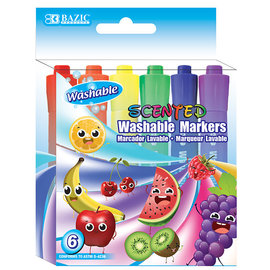 BAZIC BAZIC 6 Color Washable Scented Markers
